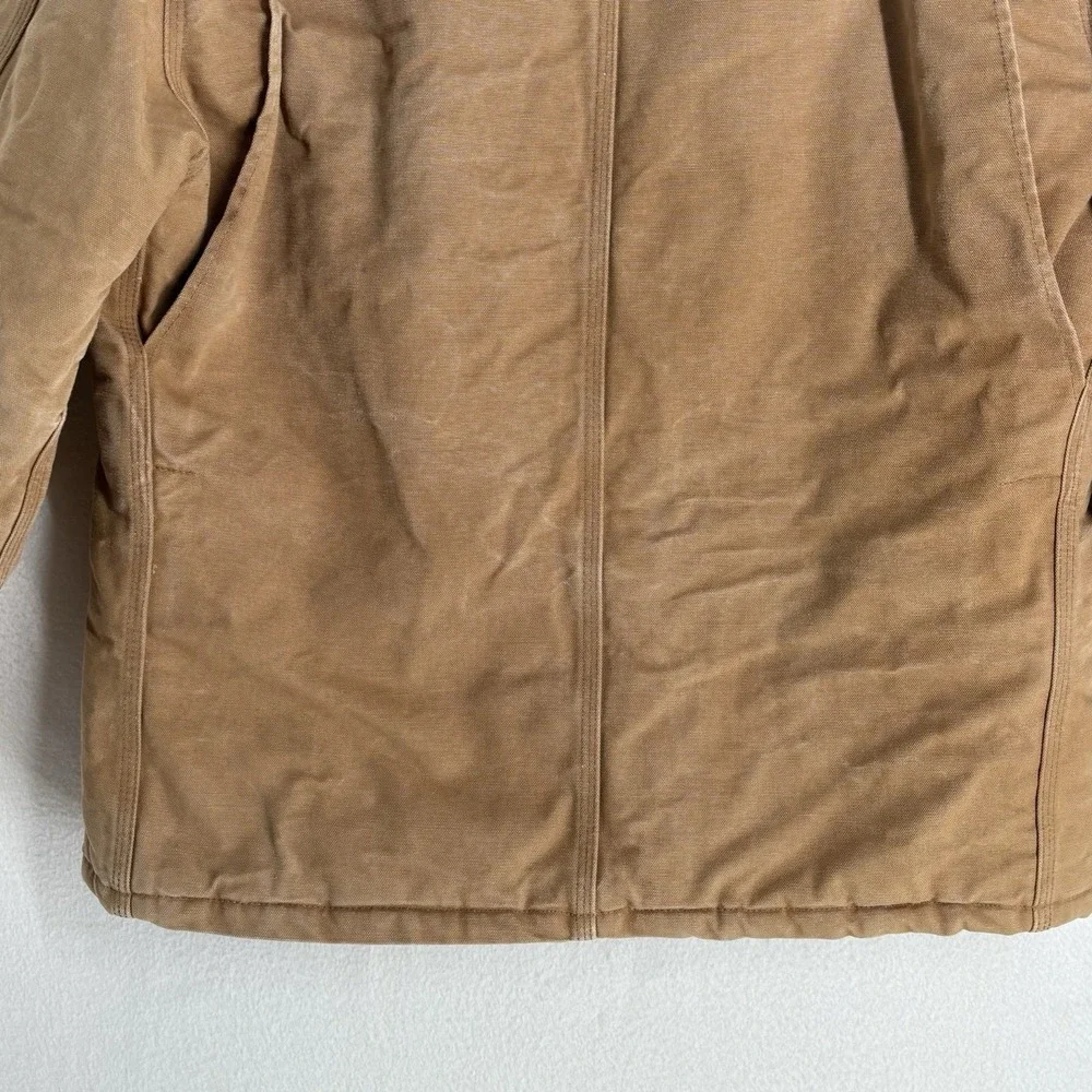 Carhartt USA Union Made Quilt Lined Brown Chore Jacket Coat Mens 46 Reg Vintage